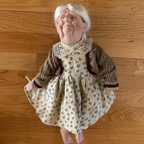 Grumpy Grandma Porcelain Doll